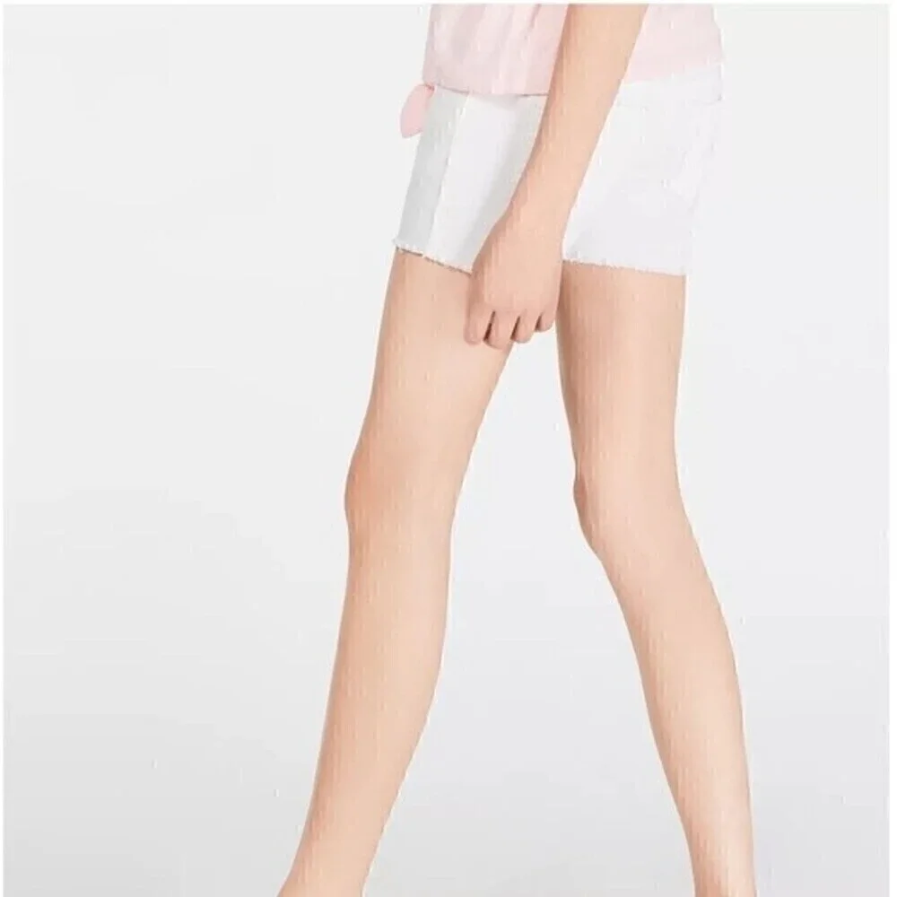 Epic Threads Big Girl's Frayed Hem Denim Shorts White Size 7